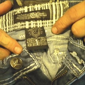 Celo Jeans,size 1, 32" inseam, blue and faded